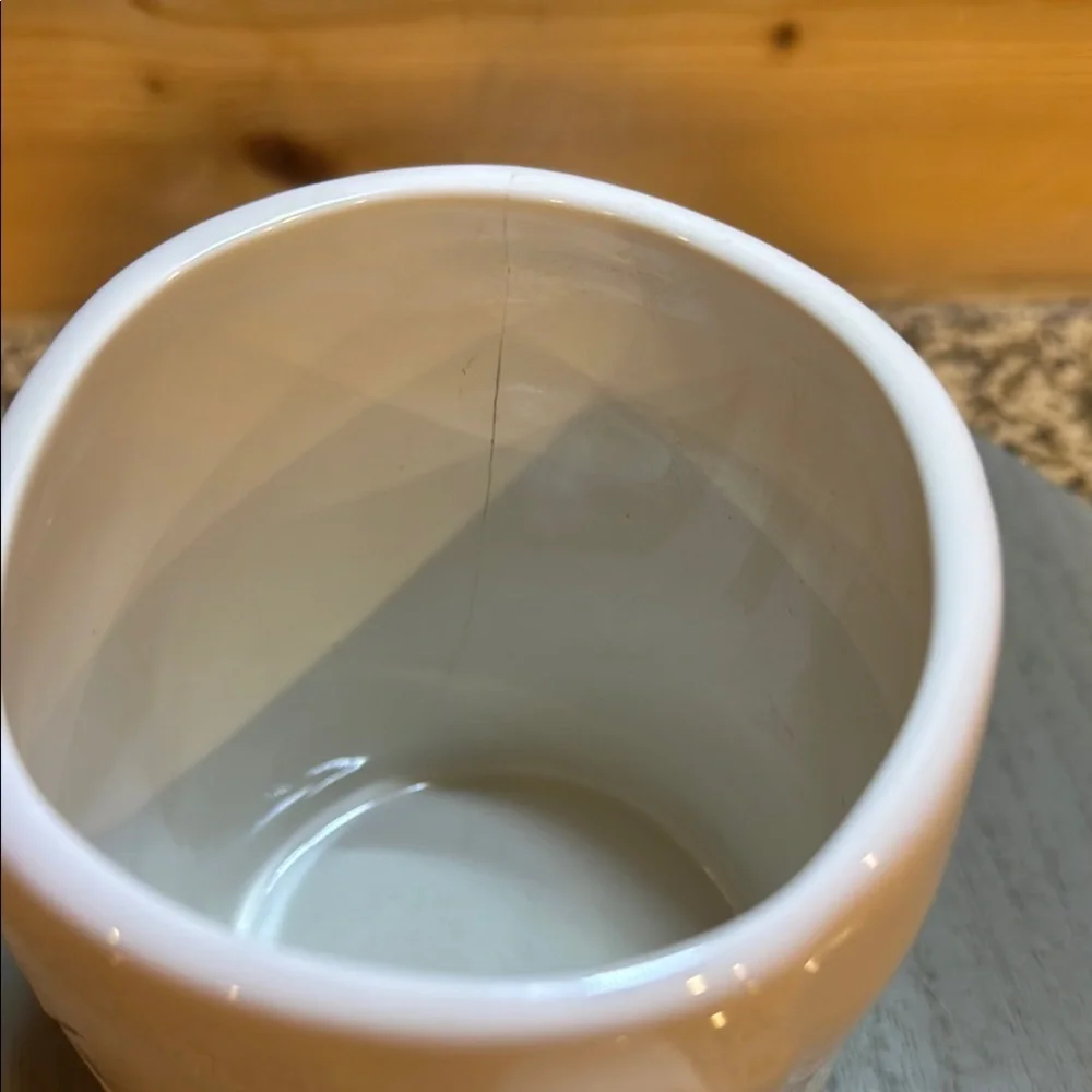 Rae Dunn‎ White Ceramic Mug small crack shown in photos